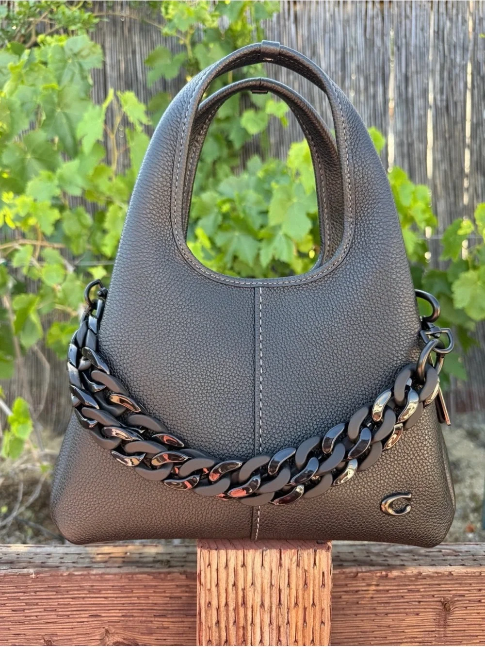 Novelty Strap| Bag Strap| ‘Black-Out’ Shiny & Matte Link Chain| Heart Shape